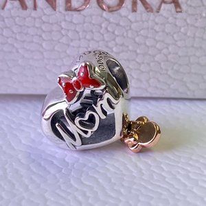 PANDORA Disney Minnie Mouse Mom Heart Charm